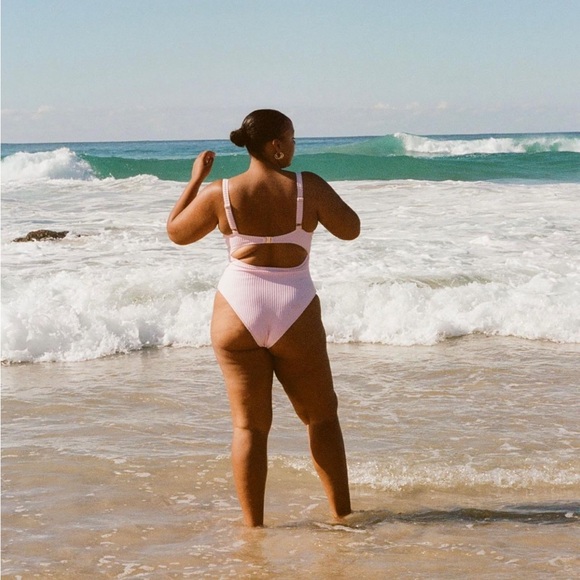 COPY - Ochre Lane Robbed Towel one piece in Peony - Picture 3 of 3